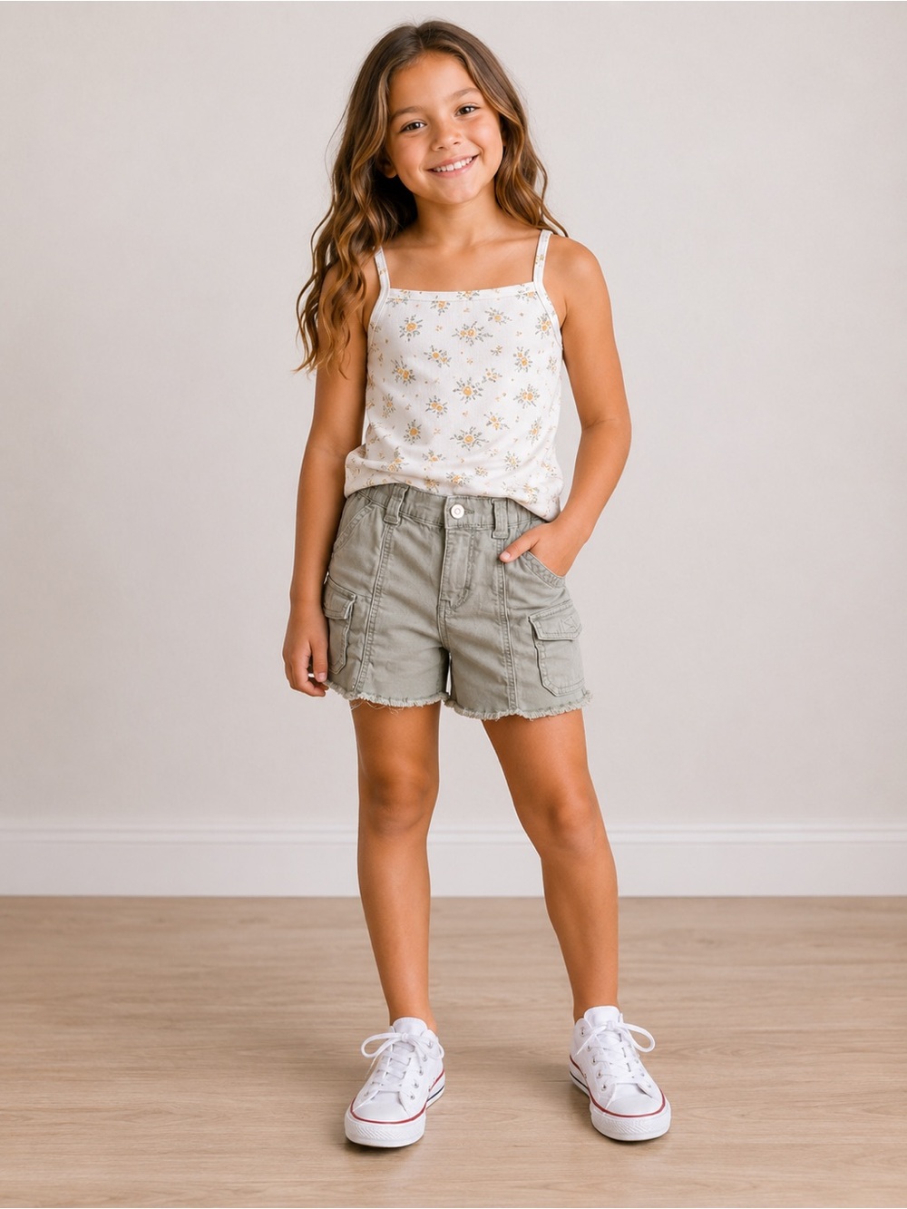Wonder Nation Kids Olive Green Cargo Shorts